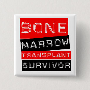 Badge Carré 5 Cm Style d'étiquette - survivant de greffe de moelle