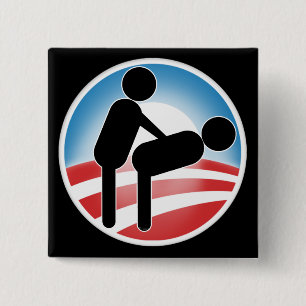 Badge Carré 5 Cm Style d'Obama de gouvernement