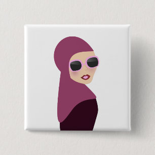 Badge Carré 5 Cm Style islamique de dame de hijab de muslima