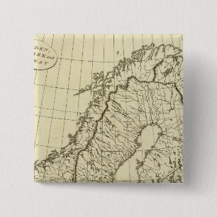 Badge Carré 5 Cm Suède, Danemark, Norvège