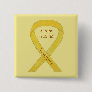 Badge Carré 5 Cm Suicide Prevention Awareness Ribbon Custom Pins