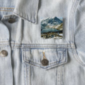 Badge Carré 5 Cm Suisse, Grindelwald, Alpes bernoises, Vue (En situation)