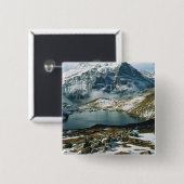 Badge Carré 5 Cm Suisse, Grindelwald, Alpes bernoises, Vue (Devant & derrière)