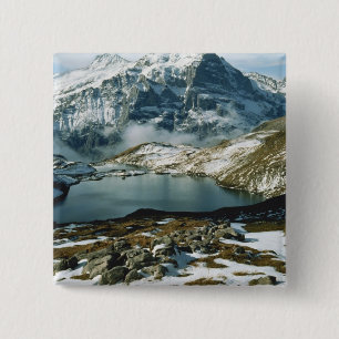 Badge Carré 5 Cm Suisse, Grindelwald, Alpes bernoises, Vue