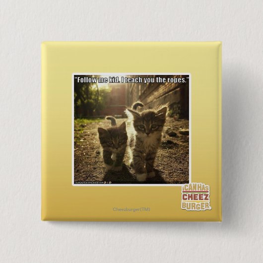 Badge Carré 5 Cm Suivez-moi enfant (Devant)