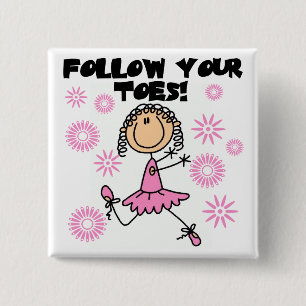 Badge Carré 5 Cm Suivez vos T-shirts et cadeaux de ballerine