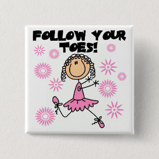 Badge Carré 5 Cm Suivez vos T-shirts et cadeaux de ballerine