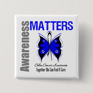 Badge Carré 5 Cm Sujets de conscience de cancer du colon