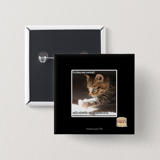 Badge Carré 5 Cm Sunbaff d'owt d'essai (Devant & derrière)