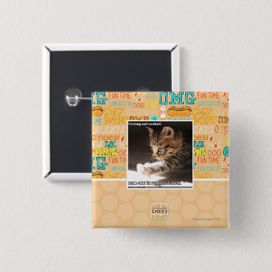 Badge Carré 5 Cm Sunbaff d'owt d'essai (Devant & derrière)