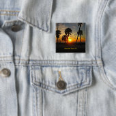 Badge Carré 5 Cm Sunset de Clearwater Beach (En situation)