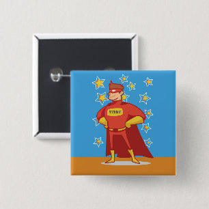 Badge Carré 5 Cm Super-héros futur papa pour la fête des pères