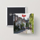 Badge Carré 5 Cm Super ! Rye England (Devant & derrière)