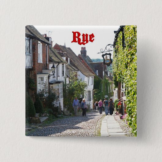 Badge Carré 5 Cm Super ! Rye England (Devant)
