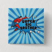 Badge Carré 5 Cm Superhero Devenir un Big Brother (Devant)