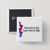 Badge Carré 5 Cm Superhéros de manucure (Devant & derrière)
