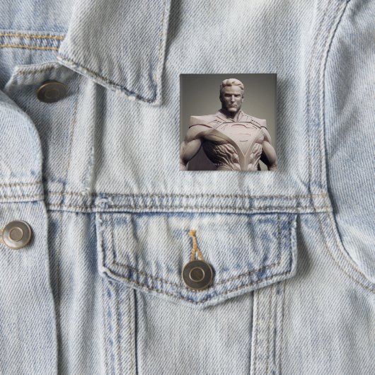 Badge Carré 5 Cm Superman Alternate (En situation)