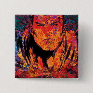 Badge Carré 5 Cm Superman Orange Grunge