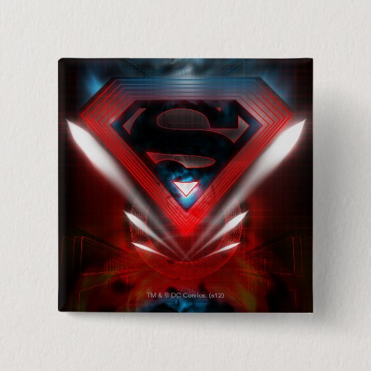 Badge Carré 5 Cm Superman Stylisé | Logo futuriste (Devant)
