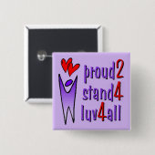 Badge Carré 5 Cm Support pour le bouton d'amour - lavande (Devant & derrière)