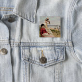 Badge Carré 5 Cm Sur la plage (En situation)