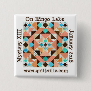 Badge Carré 5 Cm Sur le bouton de lac Ringo