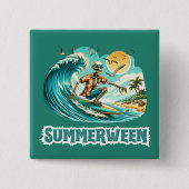 Badge Carré 5 Cm Surf Skeleton Summerween Beach Vibes (Devant)