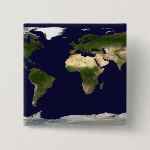 Badge Carré 5 Cm Surface de terre, eau peu profonde, et Topogra