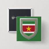 Badge Carré 5 Cm Suriname - Bouclier (Devant & derrière)