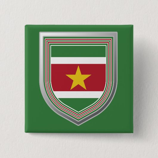 Badge Carré 5 Cm Suriname - Bouclier (Devant)
