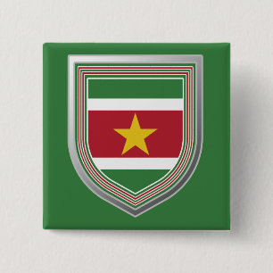 Badge Carré 5 Cm Suriname Flag Shield