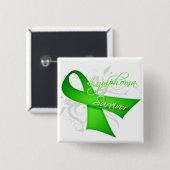 Badge Carré 5 Cm Survivant - Lymphome (Devant & derrière)