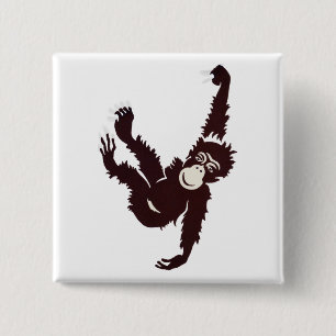 Badge Carré 5 Cm Suspendre le singe