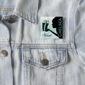 Badge Carré 5 Cm Sweet 16 fille d'anniversaire (En situation)