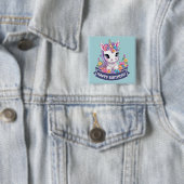 Badge Carré 5 Cm Sweet Magique Baby Unicorn (En situation)