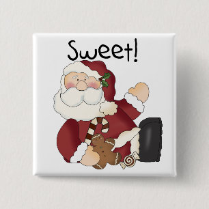 Badge Carré 5 Cm Sweet Père Noël Tshirts et cadeaux de vacances