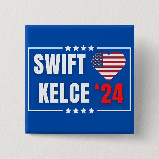Badge Carré 5 Cm Swift Kelce 24 Heart (Devant)