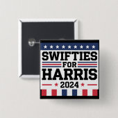 Badge Carré 5 Cm Swifties for Kamala Harris 2024 Vote Support (Devant & derrière)