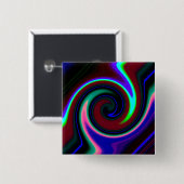 Badge Carré 5 Cm Swirl Retro Neon (Devant & derrière)