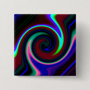 Badge Carré 5 Cm Swirl Retro Neon