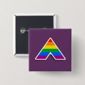 Badge Carré 5 Cm SYMBOLE 3D d'ALLIÉ (Devant & derrière)