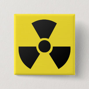 Badge Carré 5 Cm Symbole atomique nucléaire de rayonnement