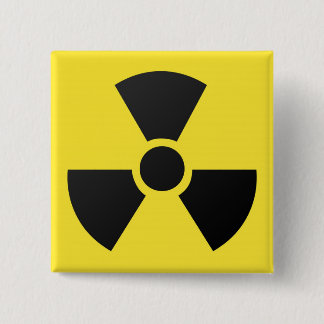 Badge Carré 5 Cm Symbole atomique nucléaire de rayonnement