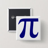 Badge Carré 5 Cm Symbole bleu marine Pi (Devant & derrière)
