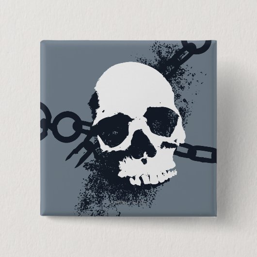 Badge Carré 5 Cm Symbole crâne du Necromancer (Devant)