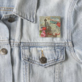 Badge Carré 5 Cm Symbole d'Art de New York (En situation)