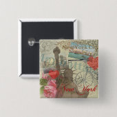 Badge Carré 5 Cm Symbole d'Art de New York (Devant & derrière)