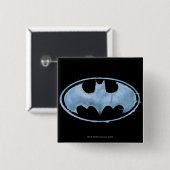 Badge Carré 5 Cm Symbole de chaume de café - Bleu (Devant & derrière)