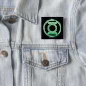 Badge Carré 5 Cm Symbole de la lanterne de café - Vert (En situation)