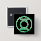 Badge Carré 5 Cm Symbole de la lanterne de café - Vert (Devant & derrière)